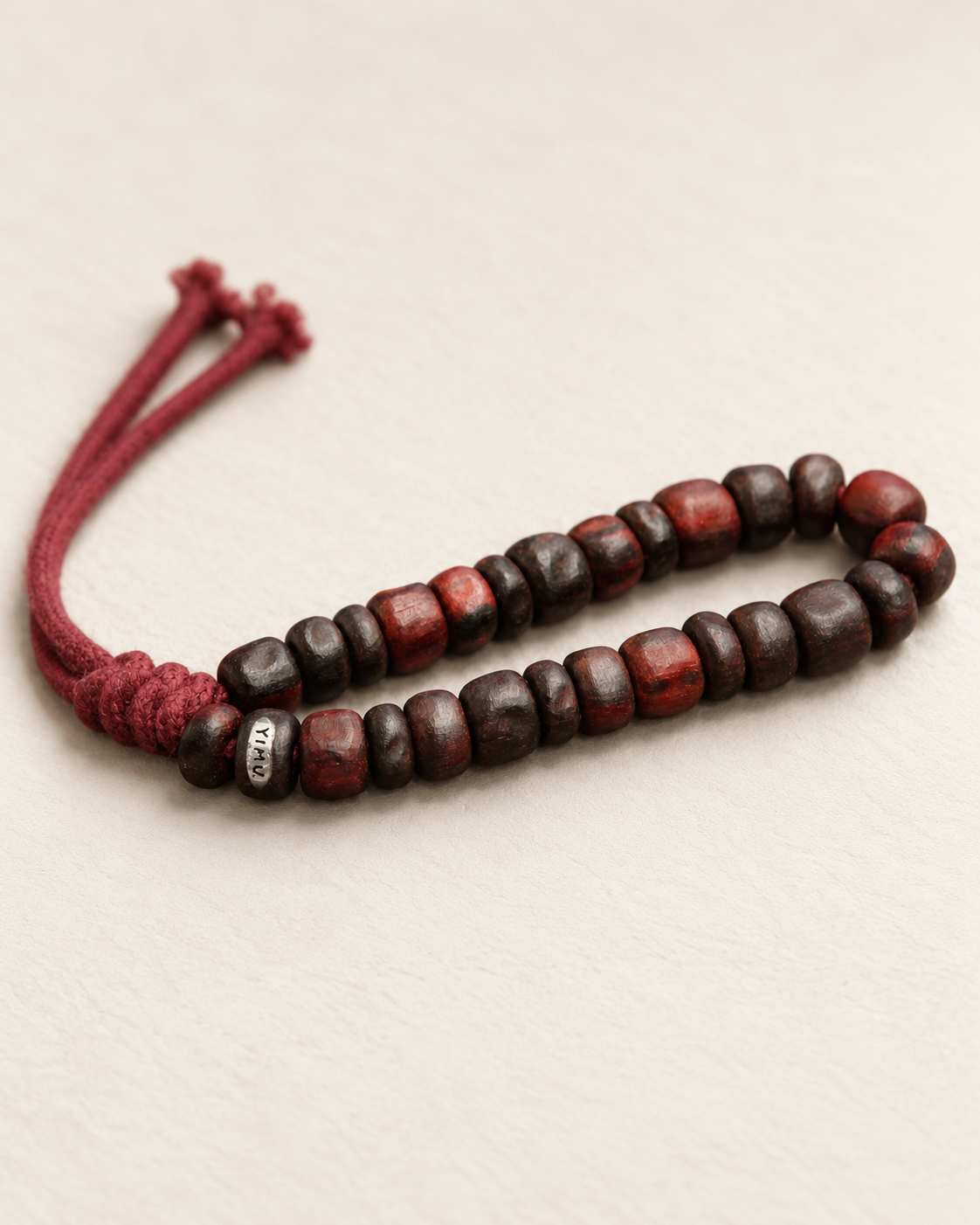 Zitan Hand Strand, Matte Irregular Beads — another angle