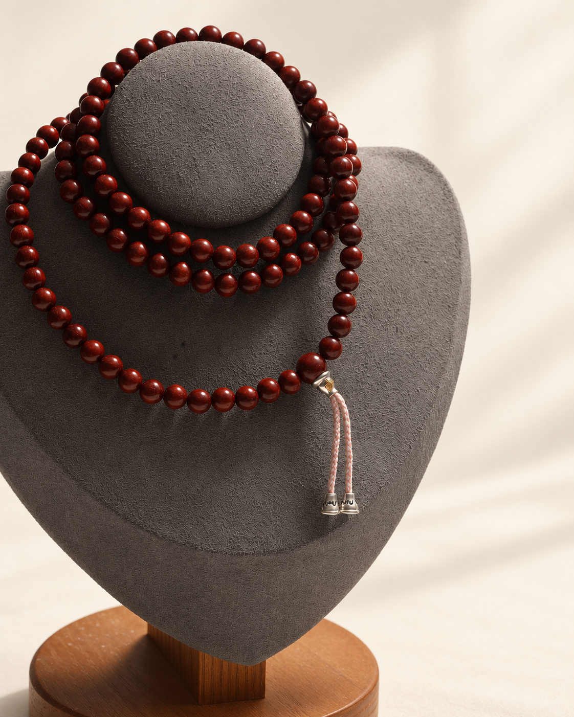 Zitan Long Strand, 6 mm Round Beads — another angle
