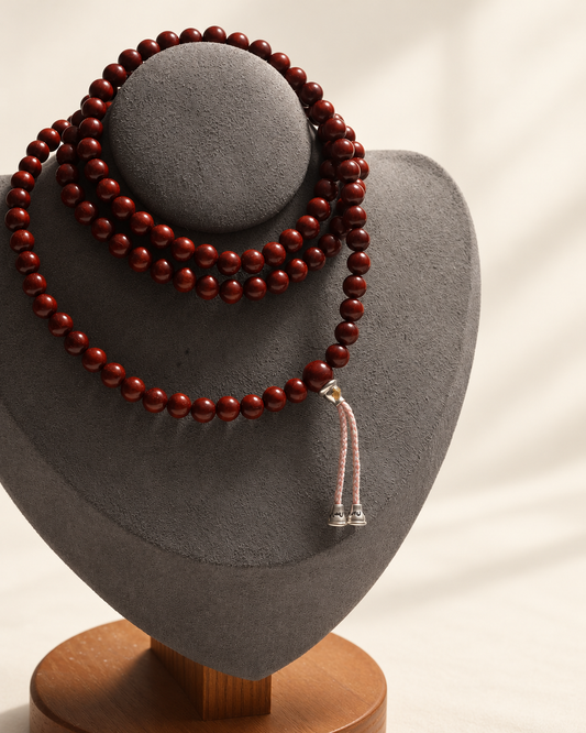 Zitan Long Strand, 6 mm Round Beads — another angle
