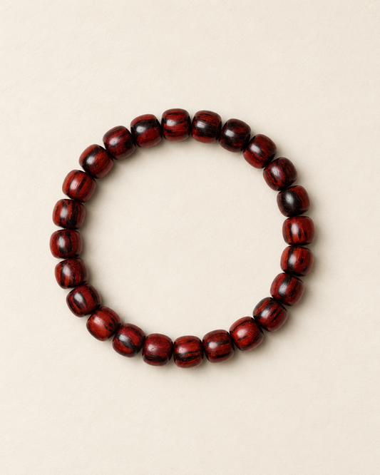 Zitan Bracelet, 9 mm Flame Grain — another angle