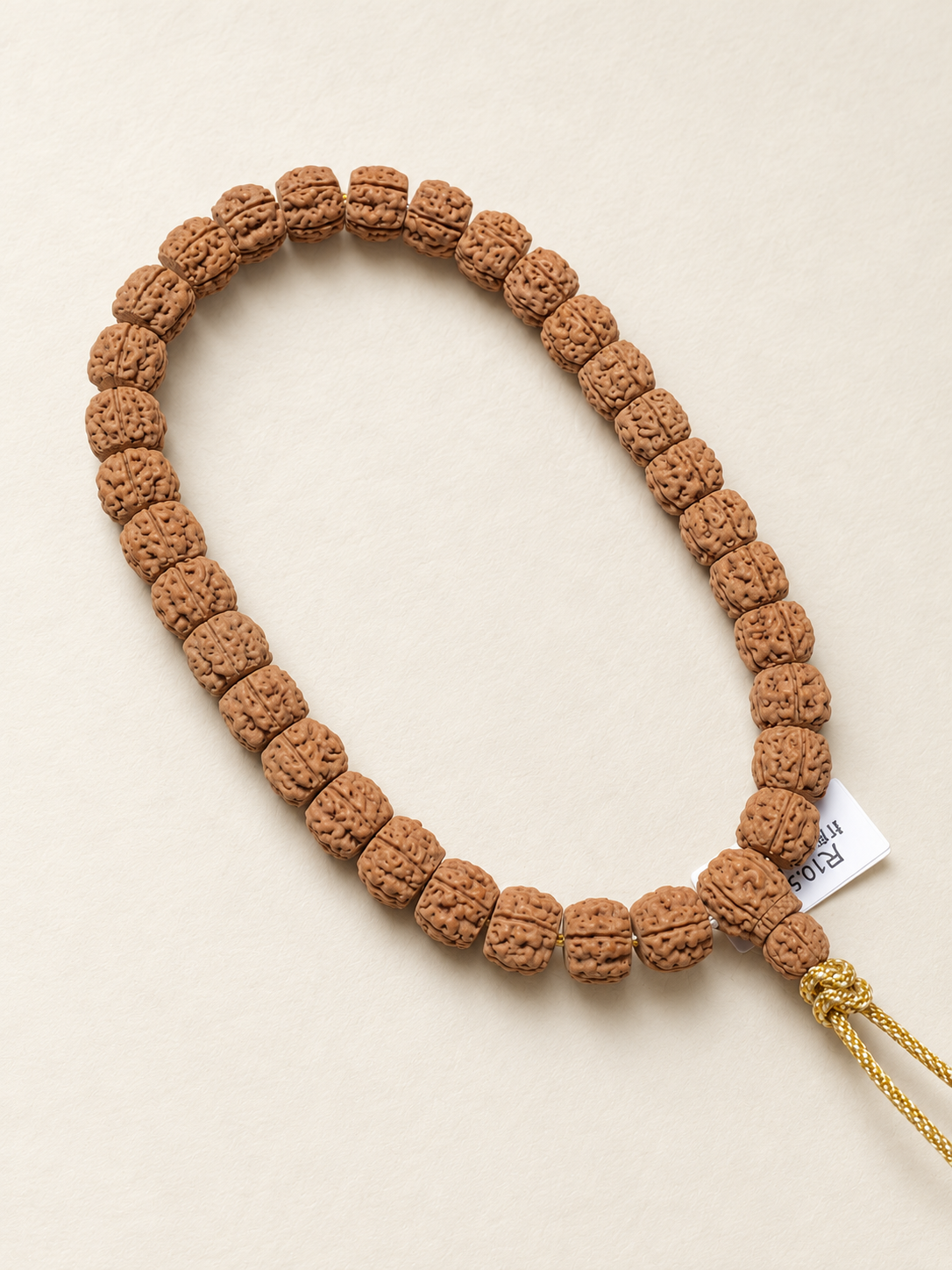 Rudraksha Hand Strand, Small Five-Face Beads — another angle