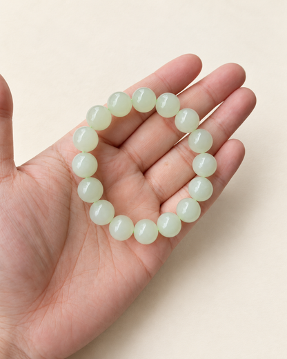 Nephrite Jade Bracelet, Pale Green — another angle