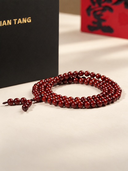 Zitan Strand, 108 Round Beads — detail view