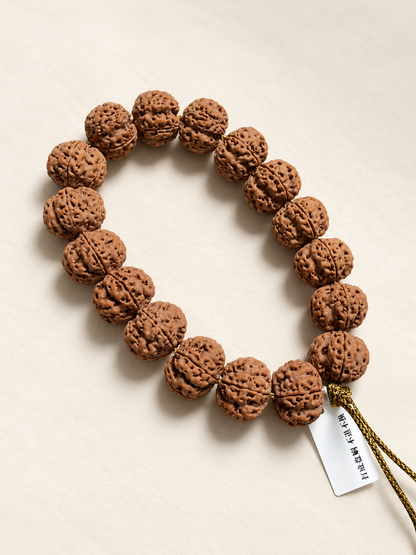 Rudraksha Bracelet, Large Five-Face Beads — another angle