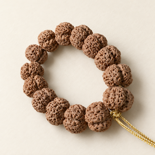 Rudraksha Bracelet, Dense Five-Face Beads — another angle