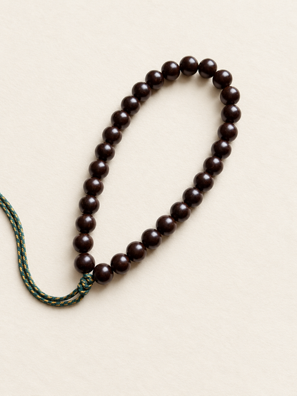 Coconut Calyx Hand Strand, Round Beads — detail view