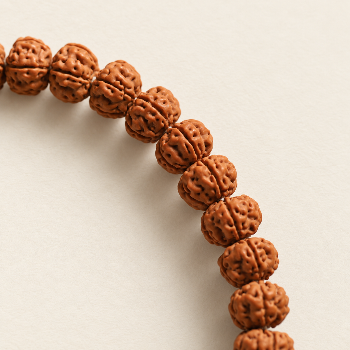 Rudraksha Strand, Small Even Beads — another angle