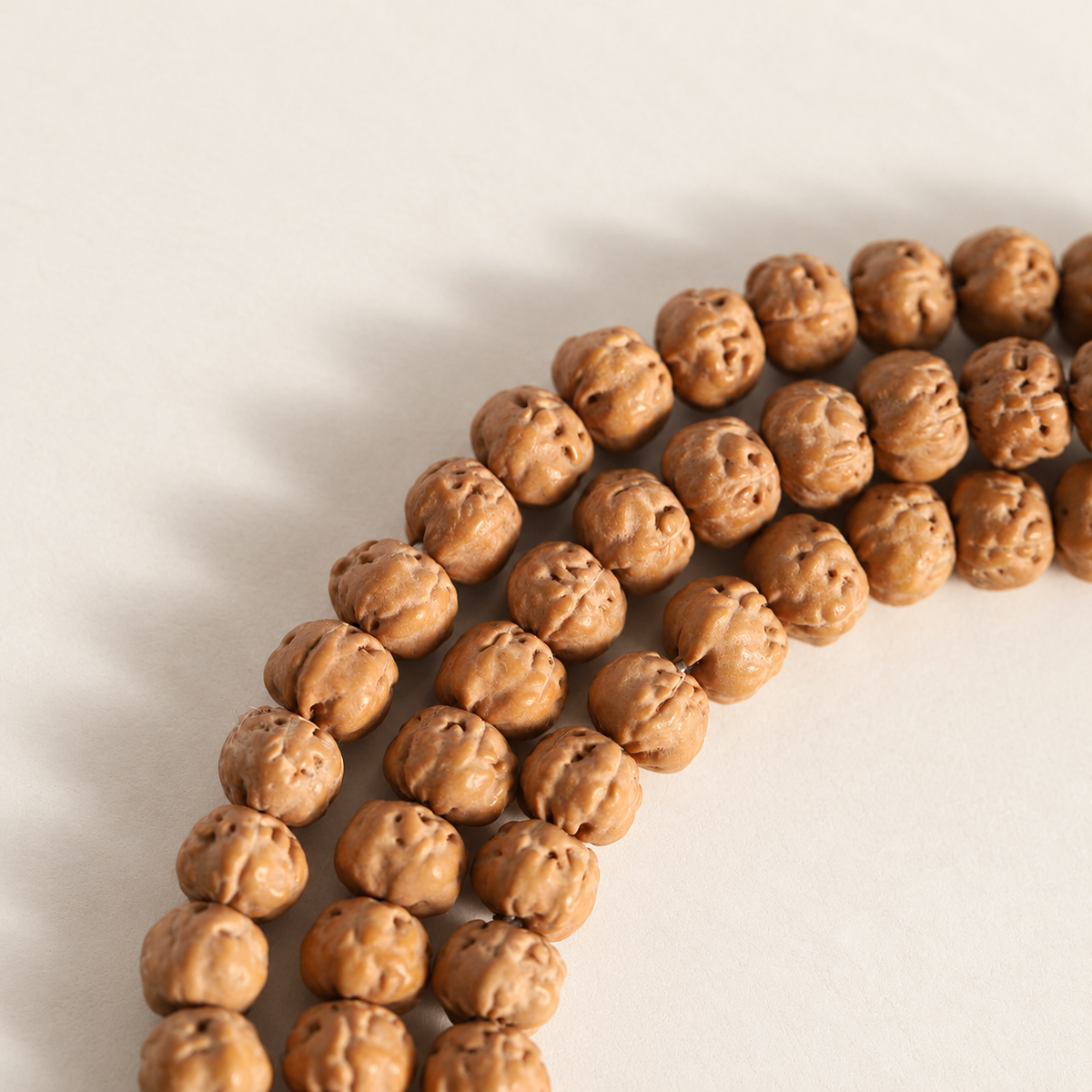 Rudraksha Strand, 6 mm Five-Lobed Beads — another angle