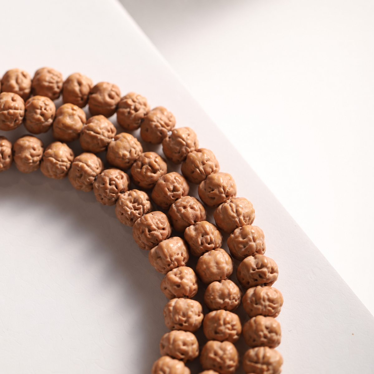 Rudraksha Strand, 6 mm Five-Lobed Beads — detail view