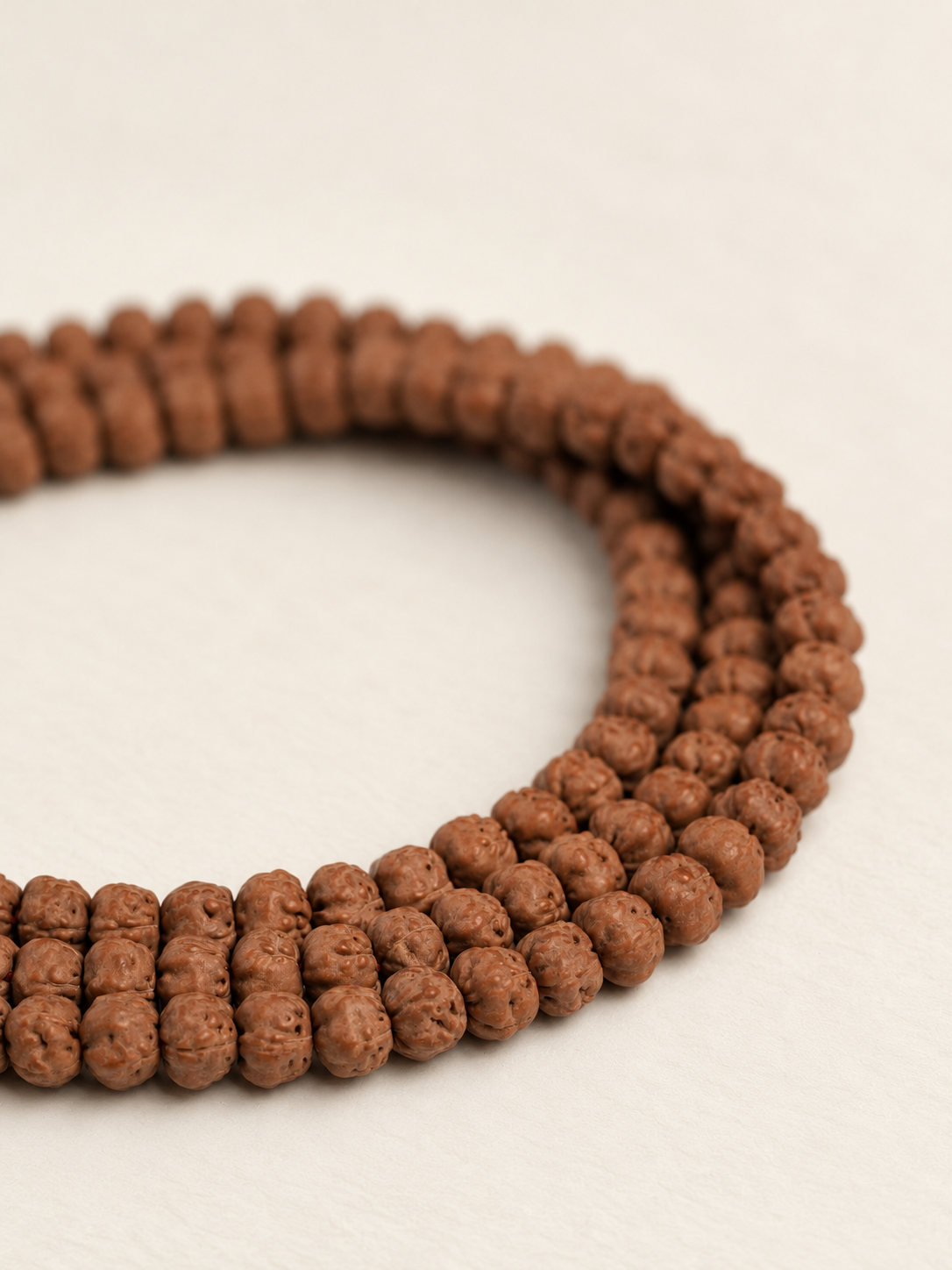 Rudraksha Strand, Selected Five-Lobed Beads — detail view